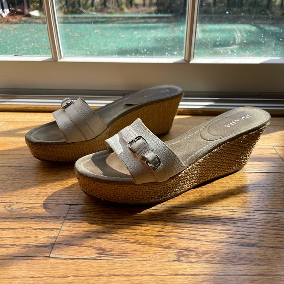 Prada white platform wedge heel sandals 41 - Picture 2 of 5